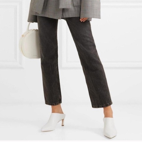 Stuart Weitzman Mira leather white pointed-toe mules / size 6.5 - Picture 3 of 8